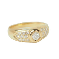 Bague Jonc en or jaune et diamants - Castafiore
