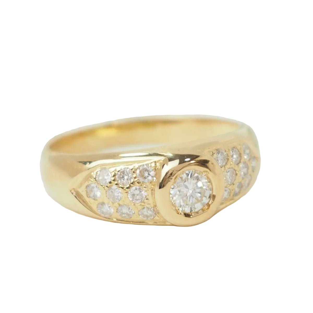 Bague Jonc en or jaune et diamants - Castafiore