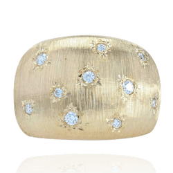 Bague Jonc en or jaune et diamants - Castafiore