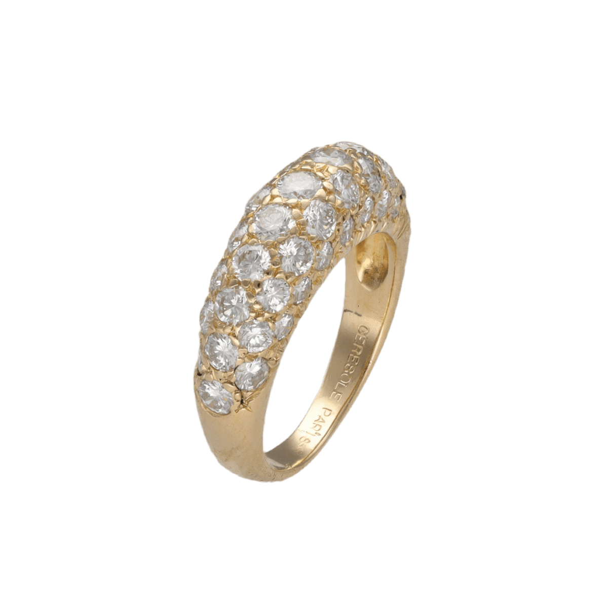 Bague Jonc en or jaune et diamants - Castafiore