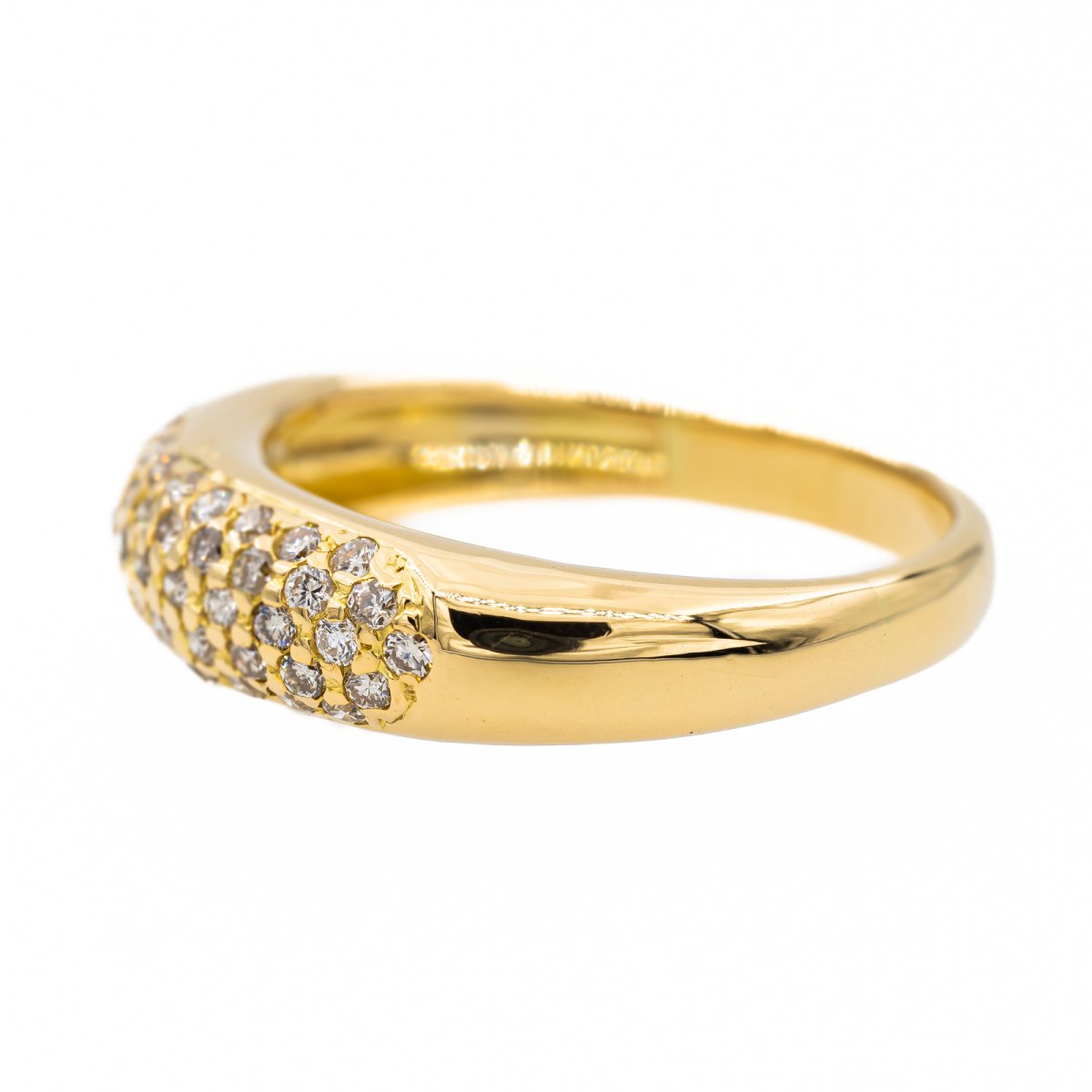 Bague Jonc en or jaune et diamants - Castafiore