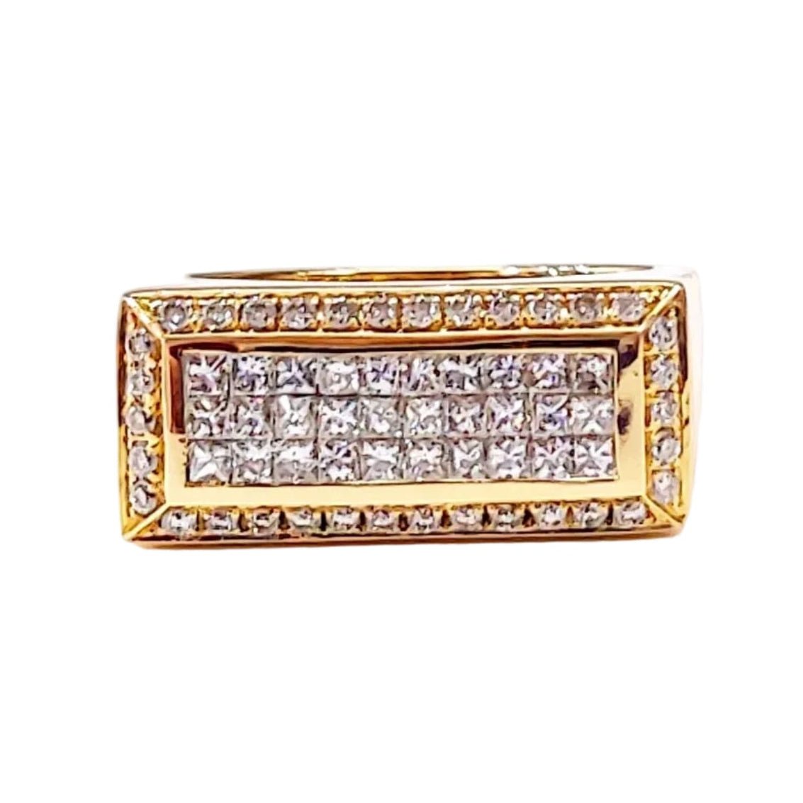 Bague Jonc en or jaune et diamants - Castafiore