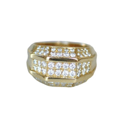 Bague Jonc en or jaune et diamants - Castafiore