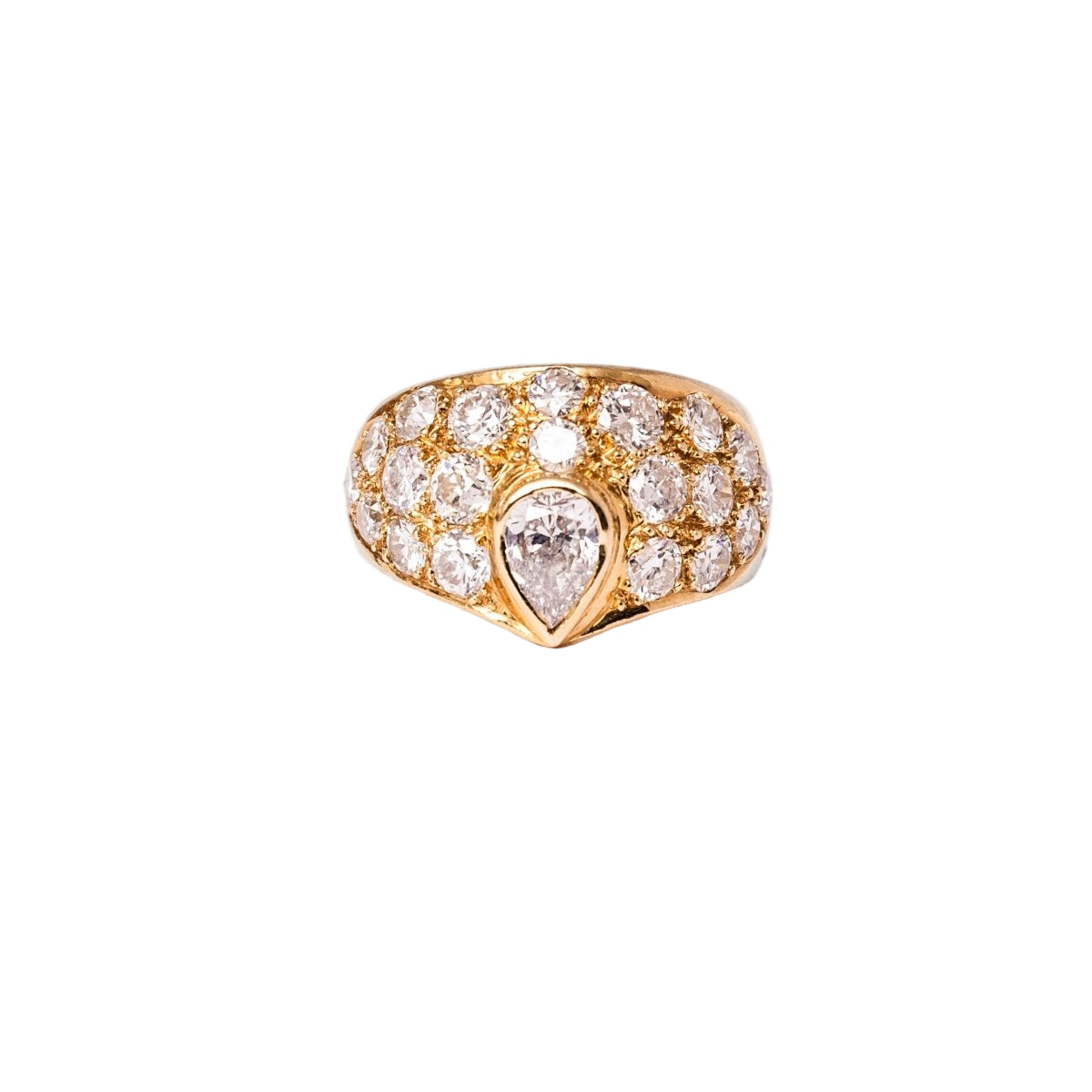 Bague Jonc en or jaune et diamants - Castafiore