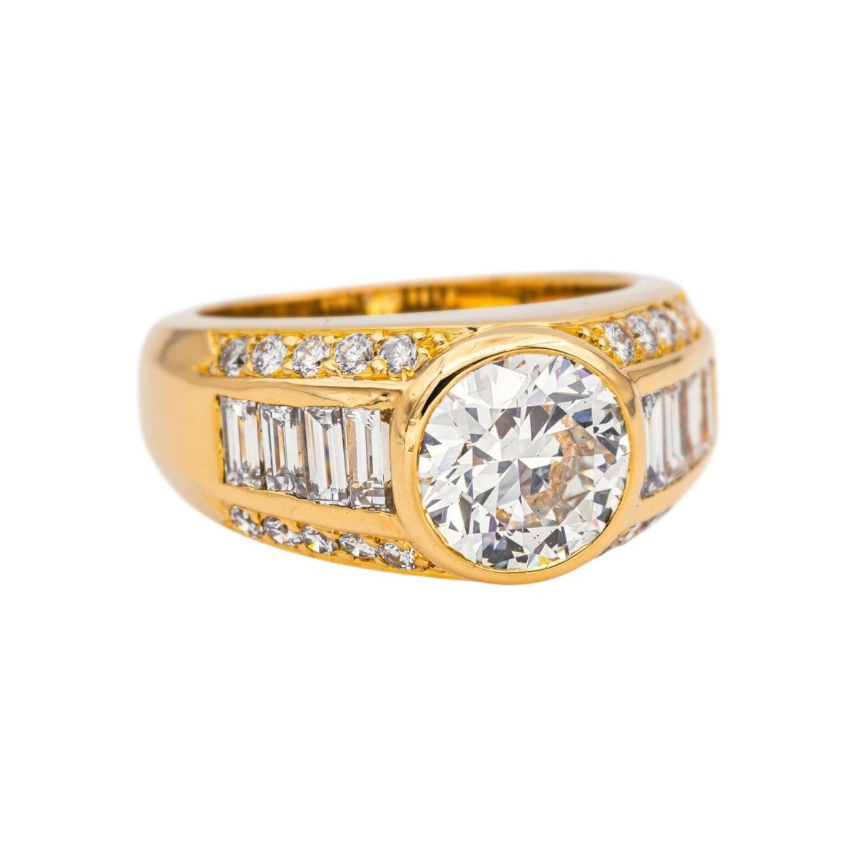 Bague Jonc en or jaune et diamants - Castafiore