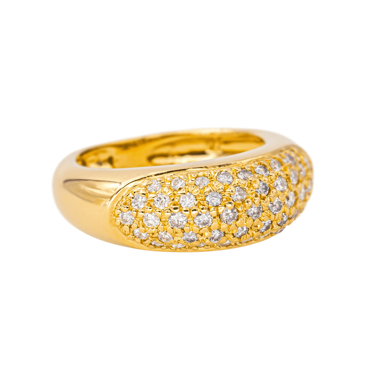 Bague Jonc en or jaune et diamants - Castafiore