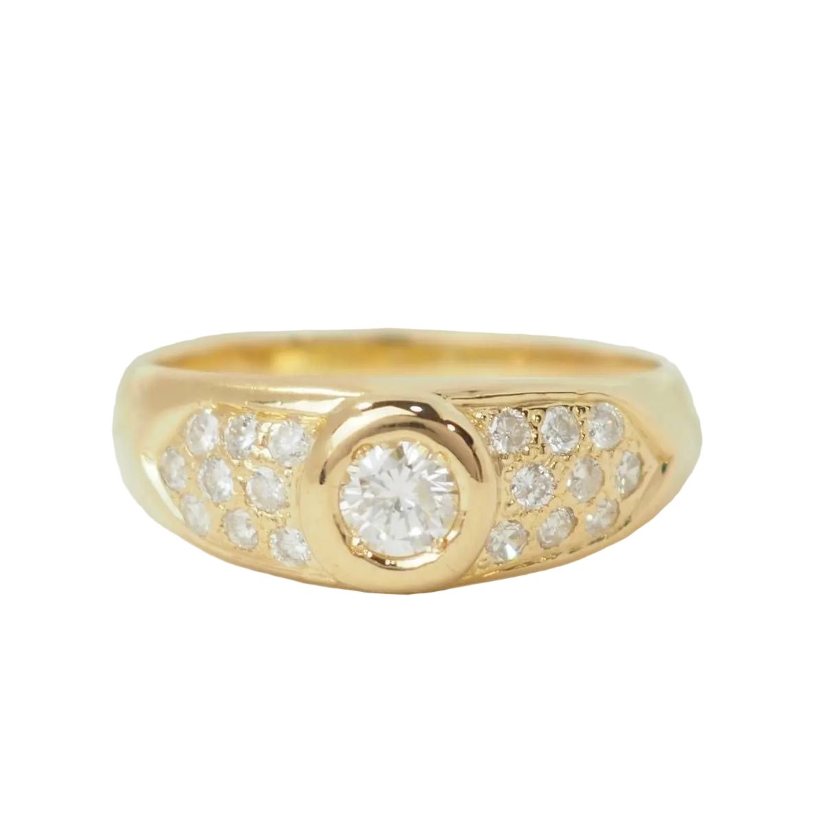 Bague Jonc en or jaune et diamants - Castafiore