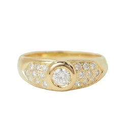 Bague Jonc en or jaune et diamants - Castafiore