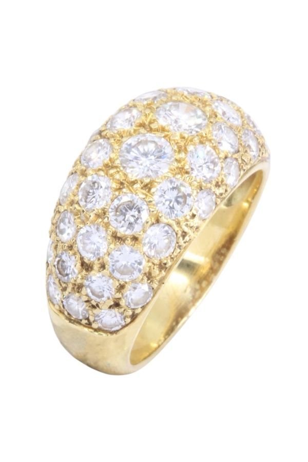 Bague Jonc en or jaune et diamants - Castafiore