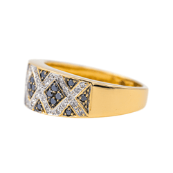 Bague Jonc en or jaune et diamants - Castafiore
