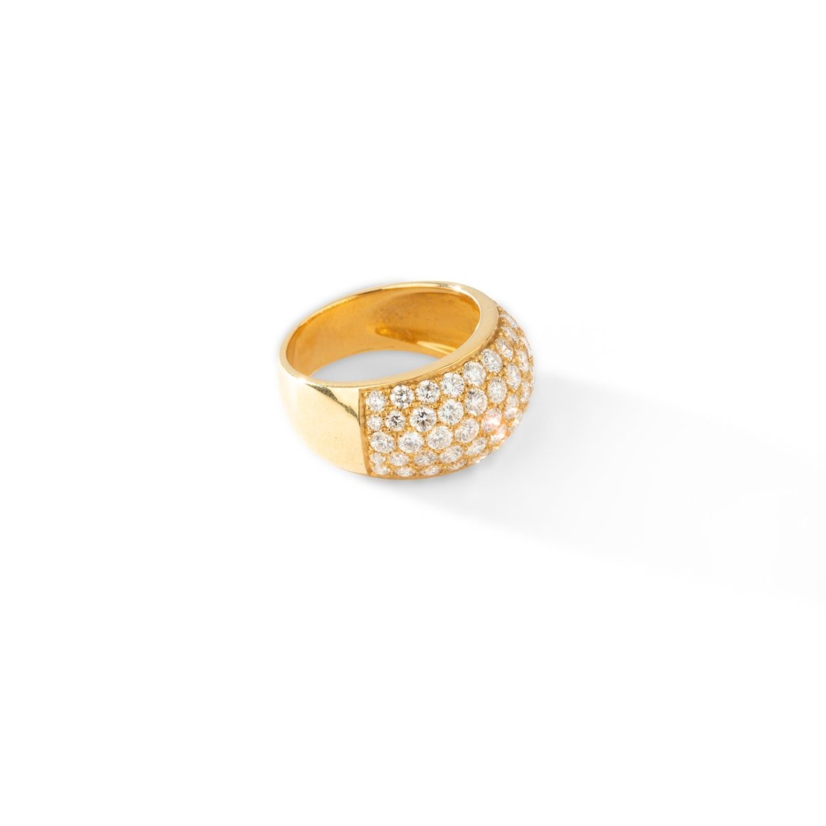 Bague jonc en or jaune et diamants - Castafiore