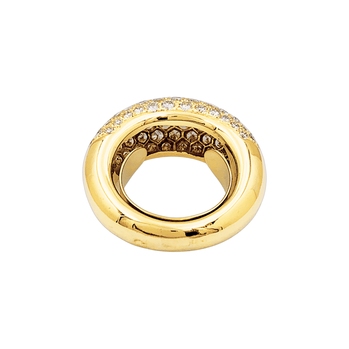 Bague Jonc en or jaune et diamants - Castafiore