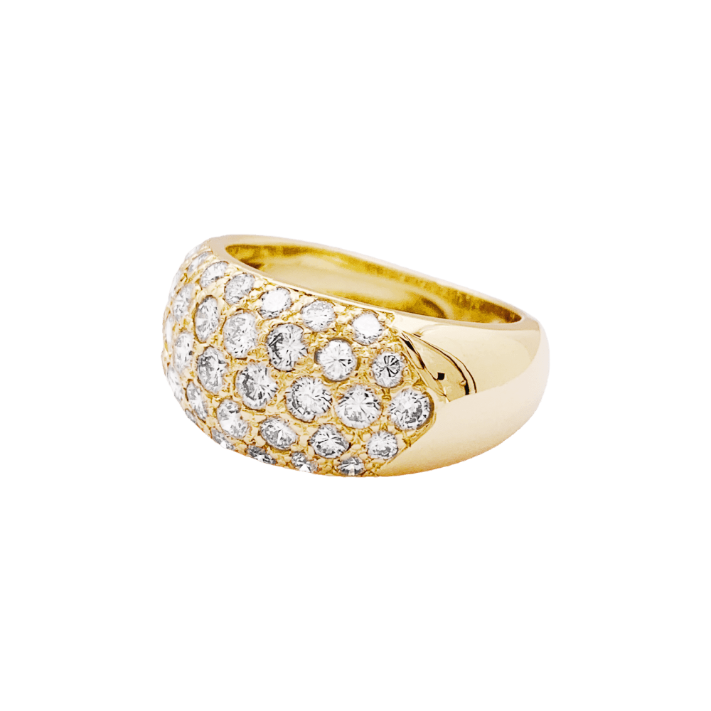 Bague Jonc en or jaune et diamants - Castafiore