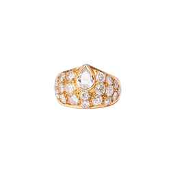 Bague Jonc en or jaune et diamants - Castafiore
