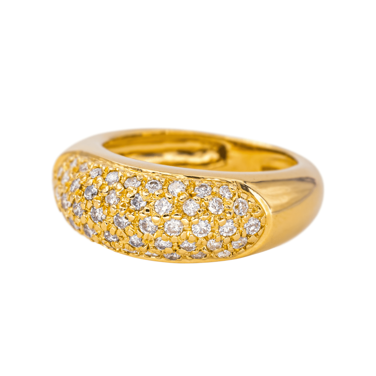 Bague Jonc en or jaune et diamants - Castafiore
