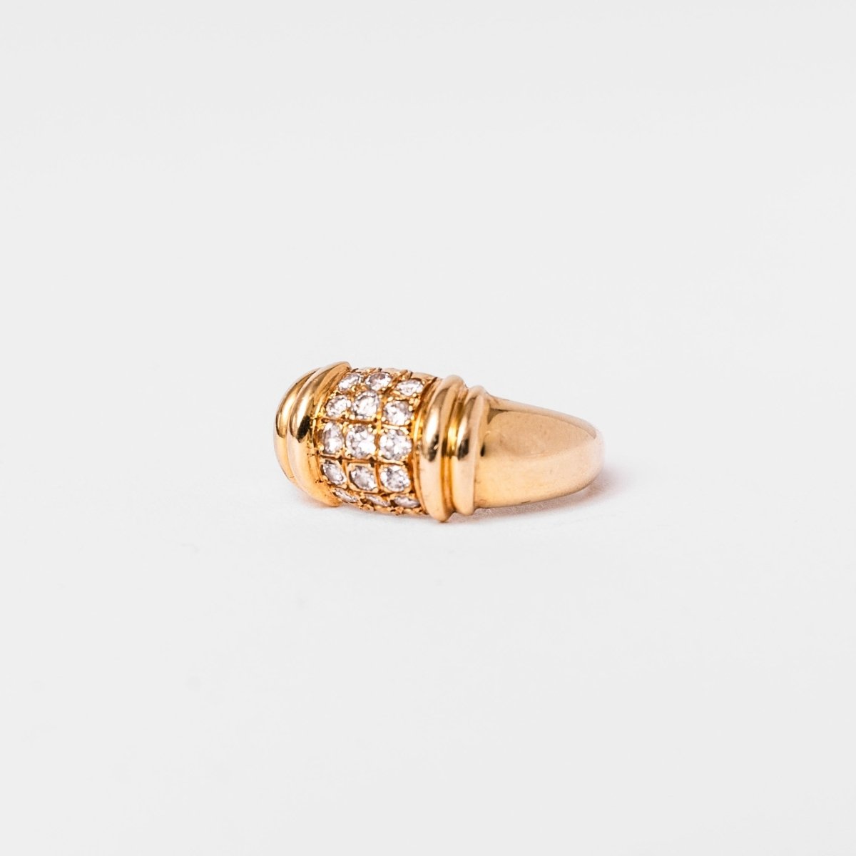 Bague Jonc en or jaune et diamants - Castafiore