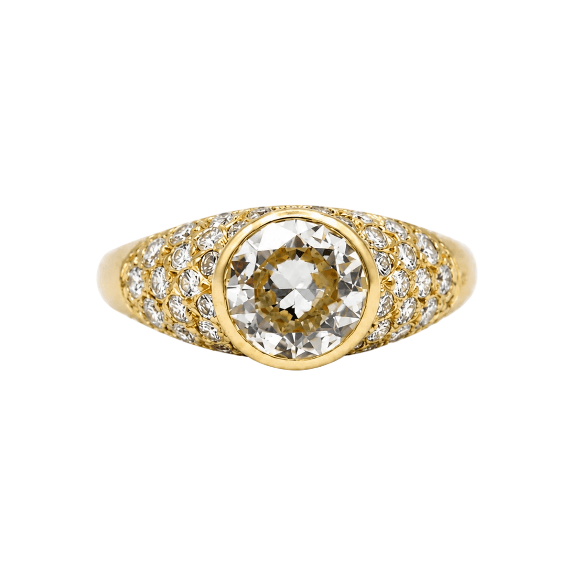 Bague Jonc en or jaune et diamants - Castafiore