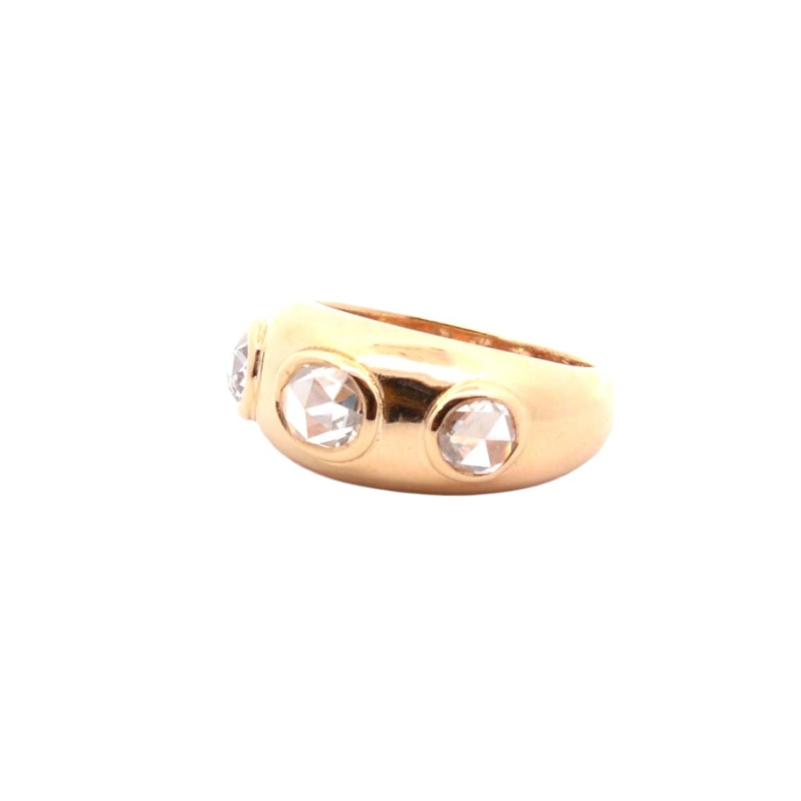 Bague jonc en or jaune et diamants - Castafiore