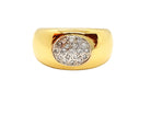 Bague Jonc en or jaune et diamants - Castafiore