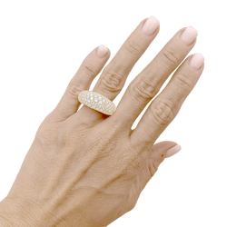 Bague Jonc en or jaune et diamants - Castafiore