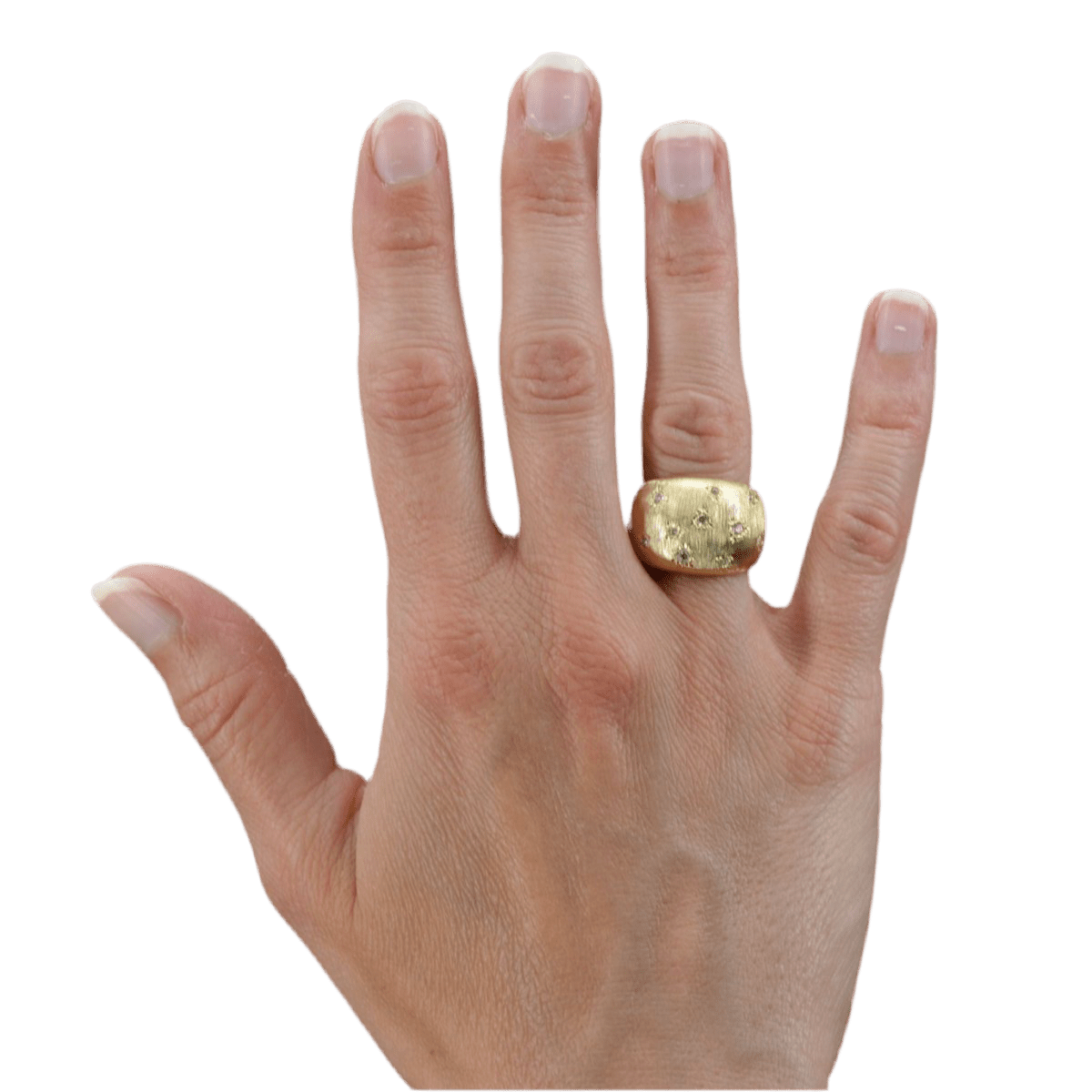 Bague Jonc en or jaune et diamants - Castafiore