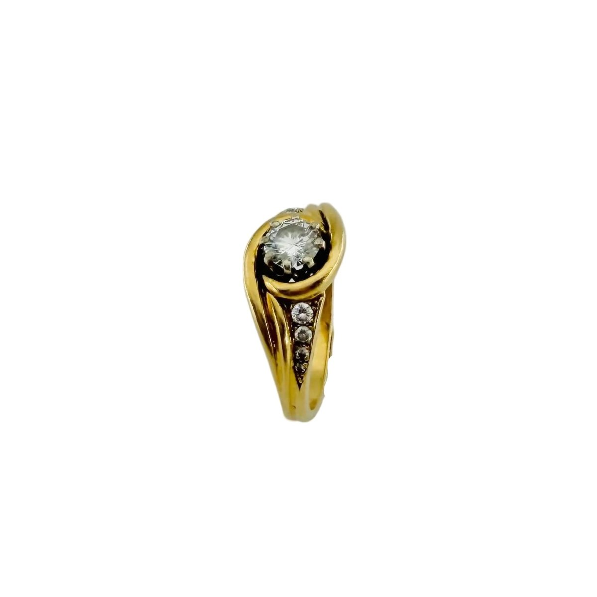 Bague Jonc en or jaune et diamants - Castafiore