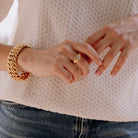 Bague Jonc en or jaune et diamants - Castafiore