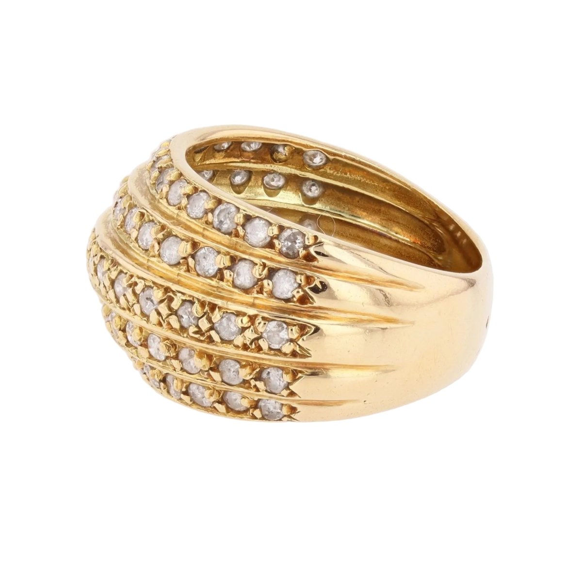 Bague Jonc en or jaune et diamants - Castafiore