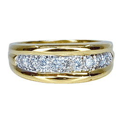 Bague Jonc en or jaune et diamants - Castafiore