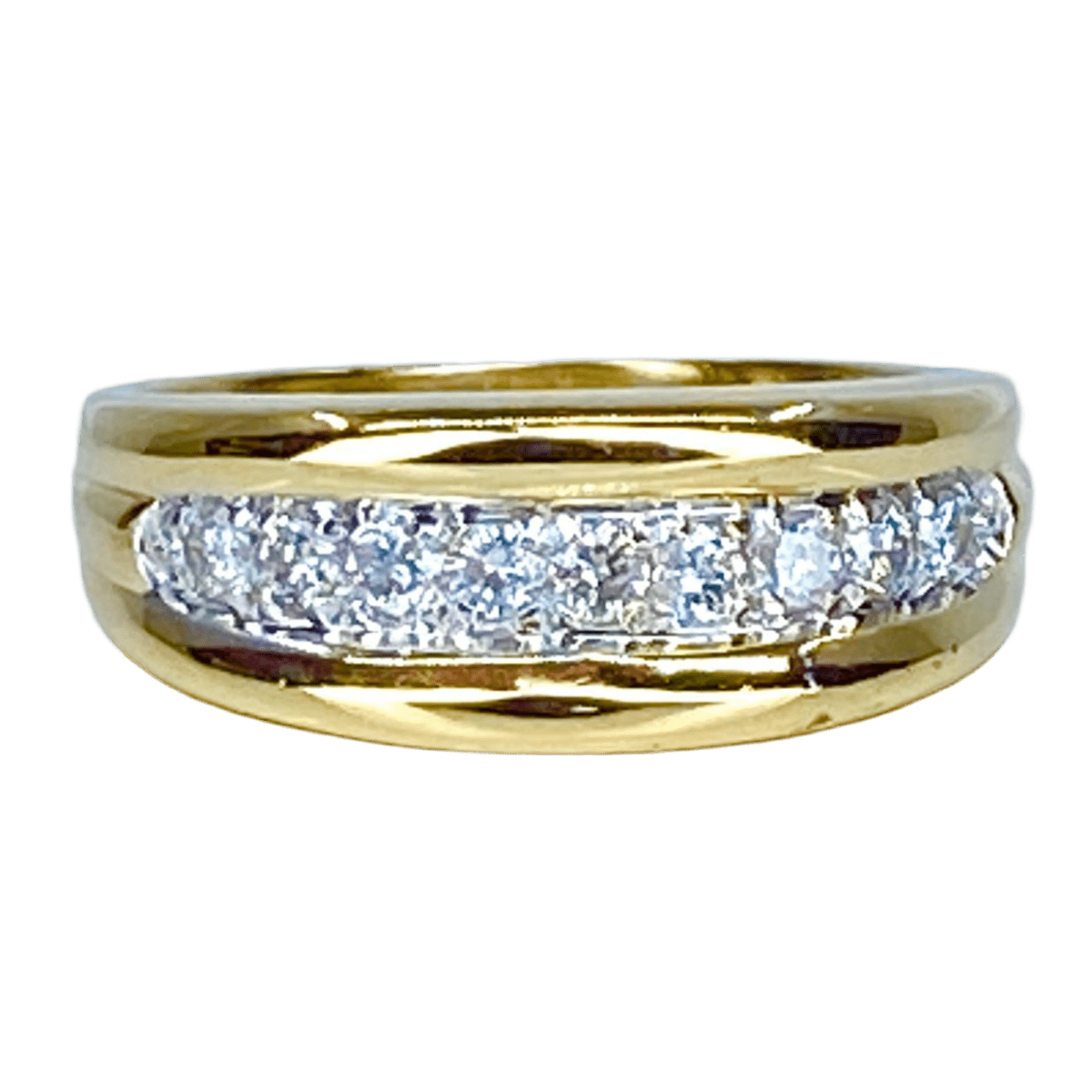 Bague Jonc en or jaune et diamants - Castafiore