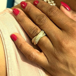 Bague joncs entrelacés en or jaune et diamants