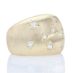 Bague Jonc en or jaune et diamants - Castafiore