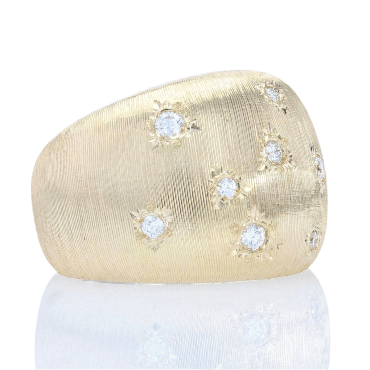 Bague Jonc en or jaune et diamants - Castafiore