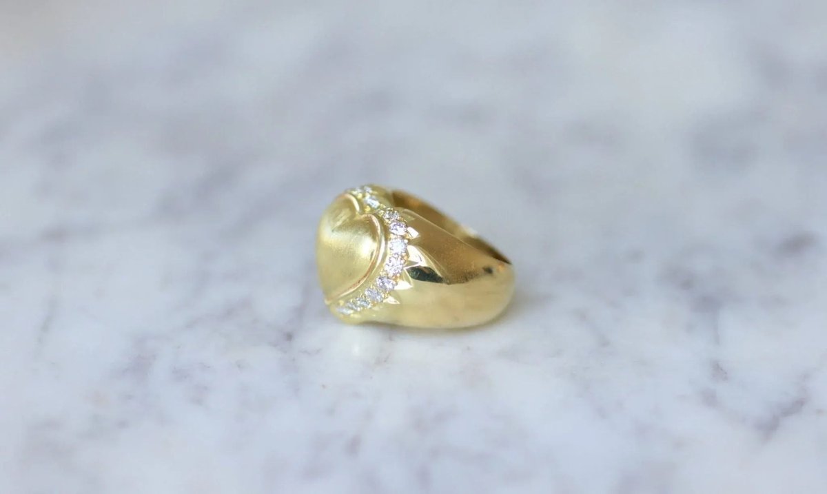 Bague Jonc en or jaune et diamants - Castafiore