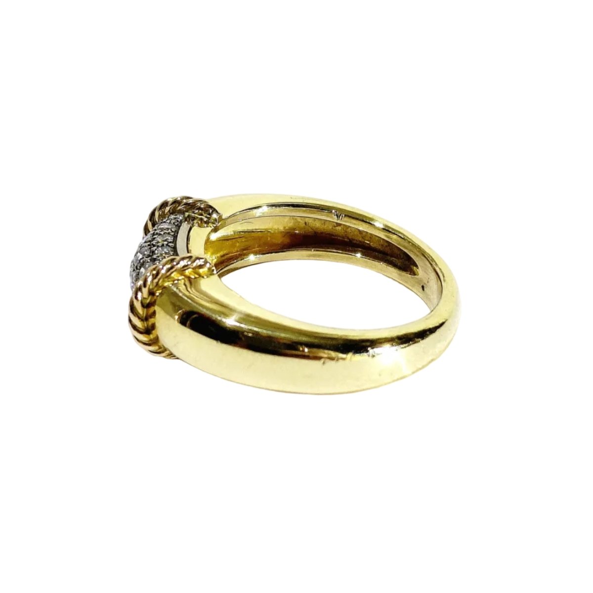 Bague Jonc en or jaune et diamants - Castafiore