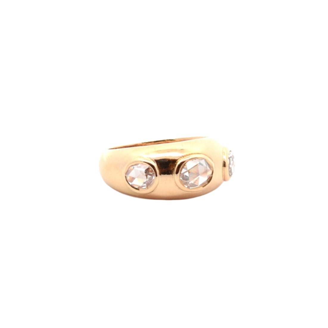 Bague jonc en or jaune et diamants - Castafiore
