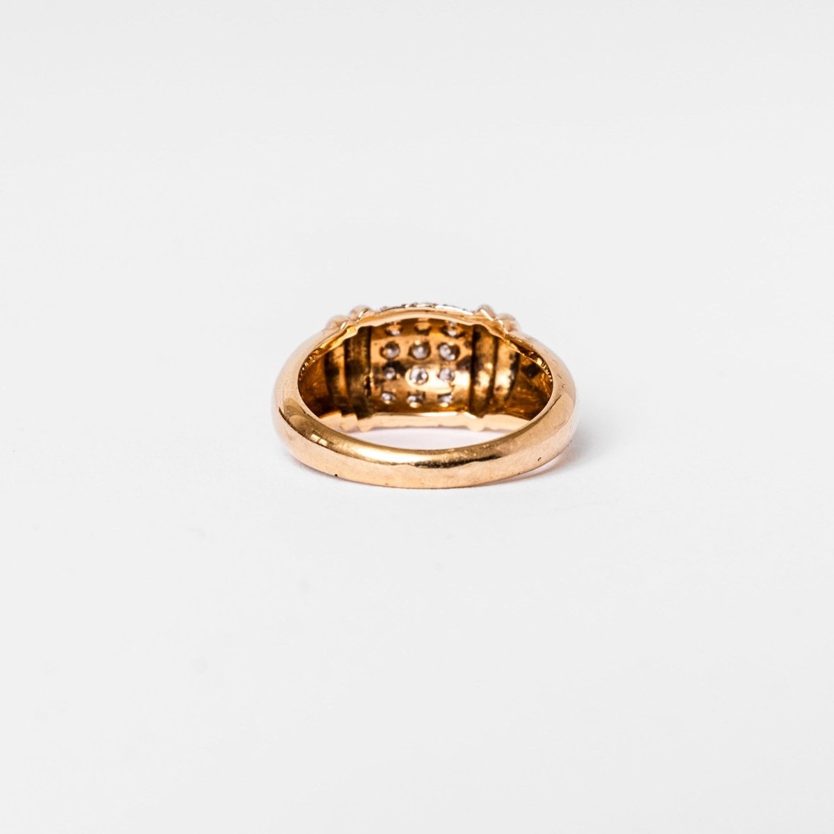 Bague Jonc en or jaune et diamants - Castafiore