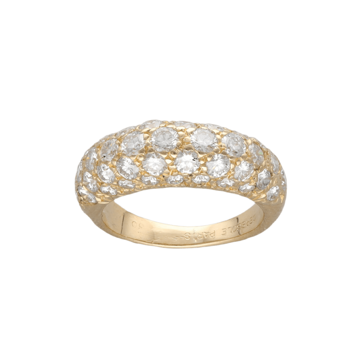 Bague Jonc en or jaune et diamants - Castafiore