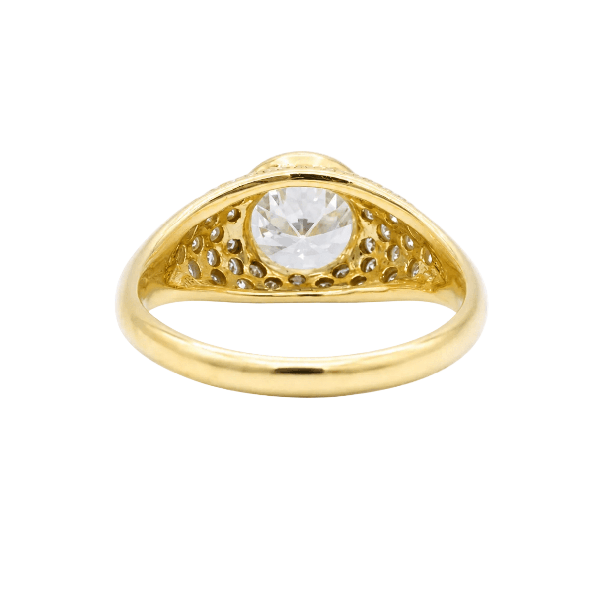Bague Jonc en or jaune et diamants - Castafiore