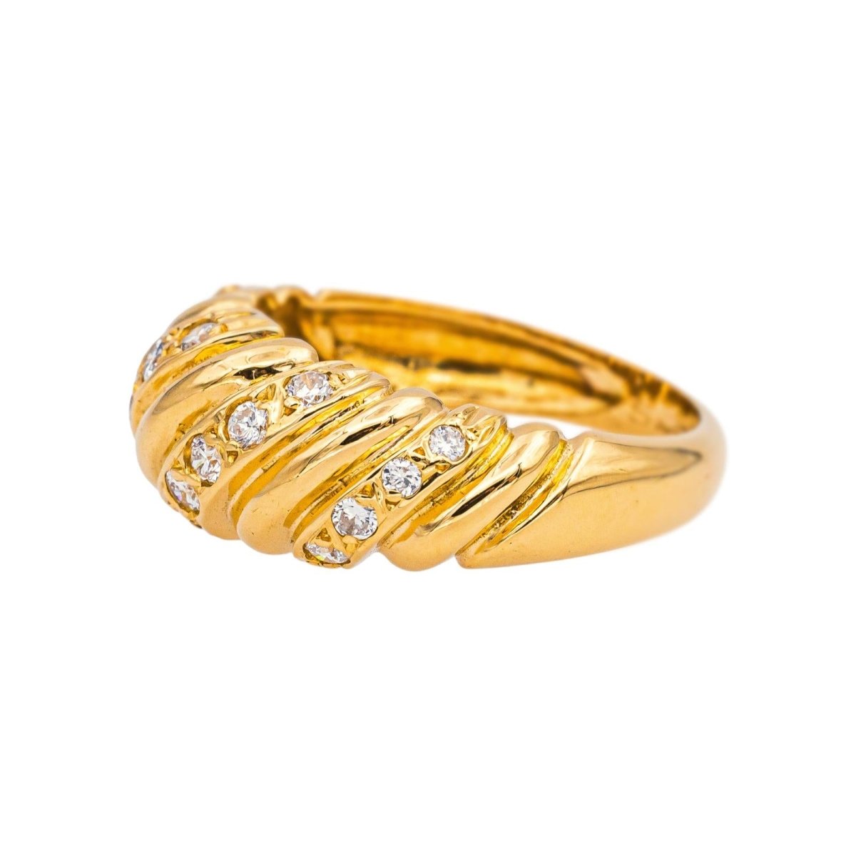 Bague Jonc en or jaune et diamants - Castafiore