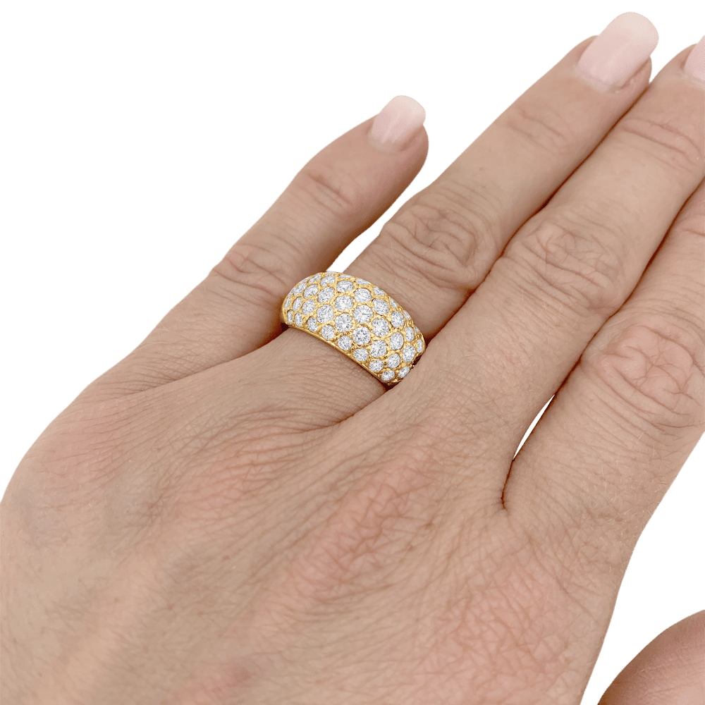 Bague Jonc en or jaune et diamants - Castafiore