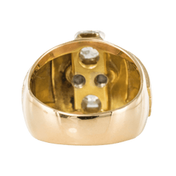 Bague Jonc en or jaune et diamants - Castafiore