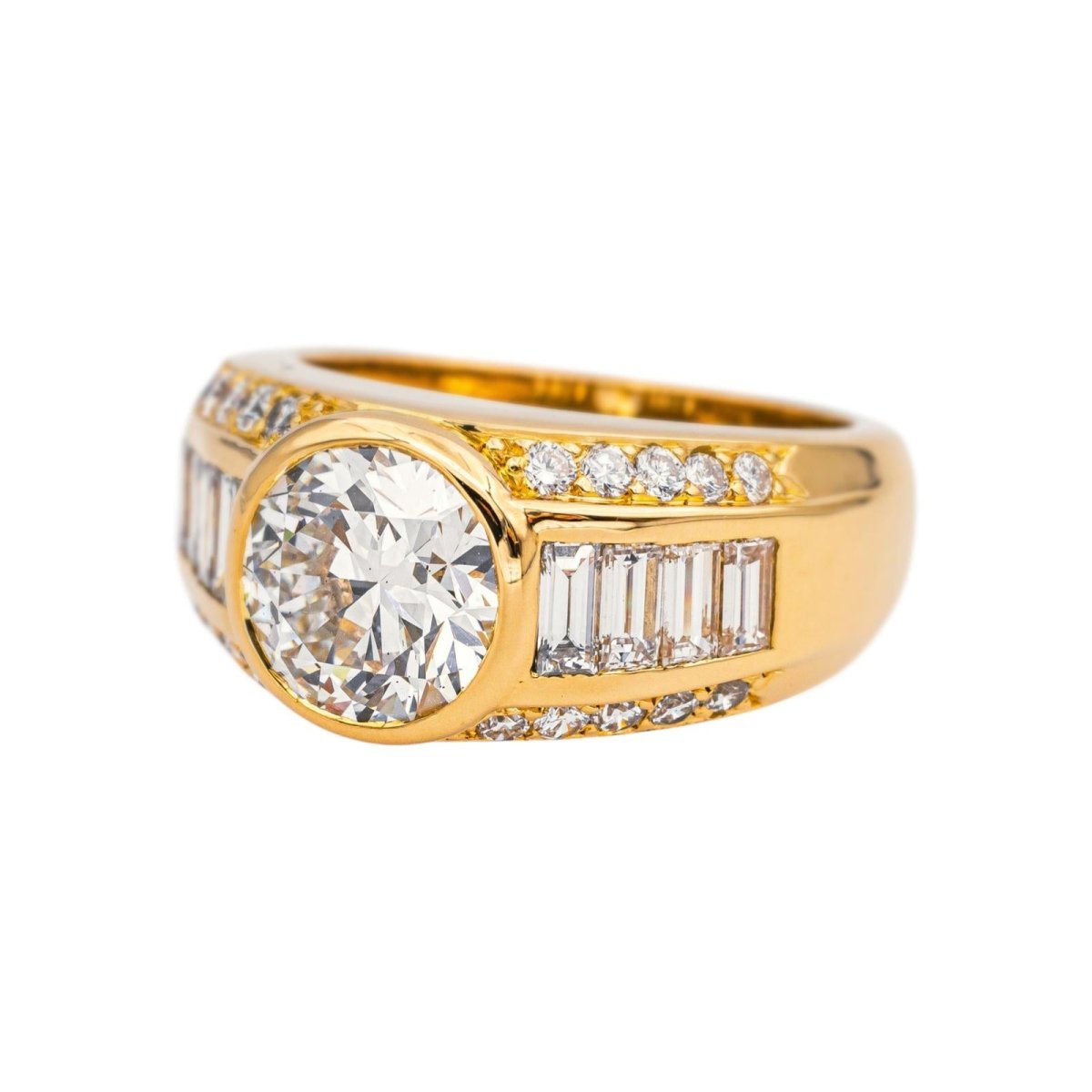 Bague Jonc en or jaune et diamants - Castafiore