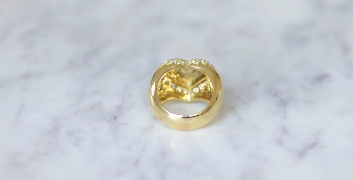 Bague Jonc en or jaune et diamants - Castafiore