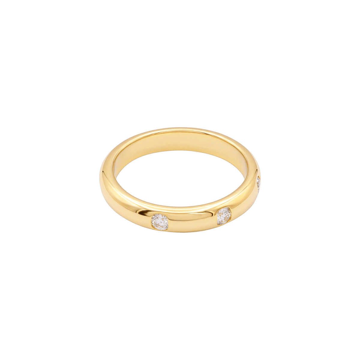 Bague Jonc en or jaune et diamants - Castafiore