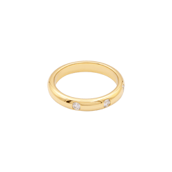 Bague Jonc en or jaune et diamants - Castafiore