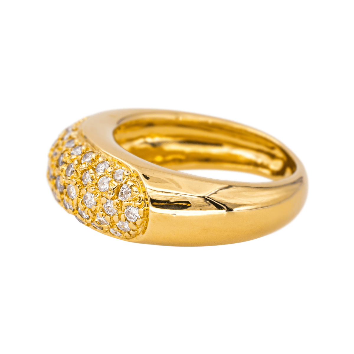 Bague Jonc en or jaune et diamants - Castafiore