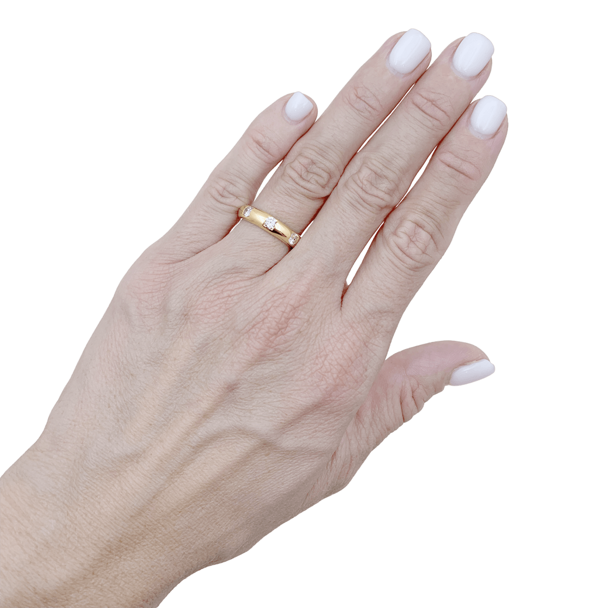 Bague Jonc en or jaune et diamants - Castafiore