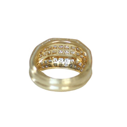 Bague Jonc en or jaune et diamants - Castafiore