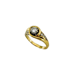 Bague Jonc en or jaune et diamants - Castafiore